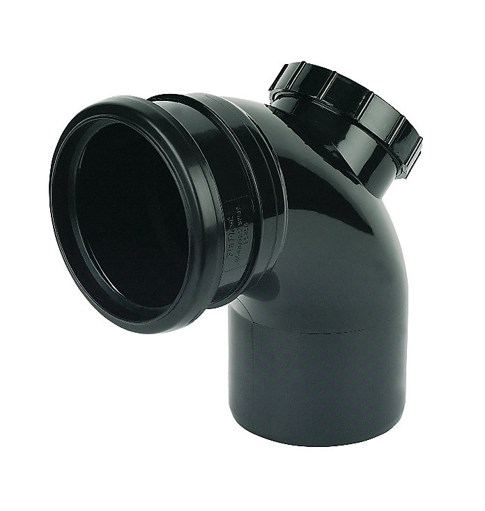 Product image for FloPlast Ring seal Access Black Soil bend, (Dia)110mm x 92.5°