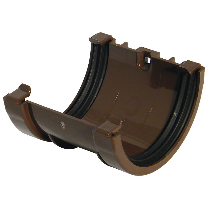 Product image for FloPlast Miniflo Brown Half round Union Bracket (Dia) 76mm