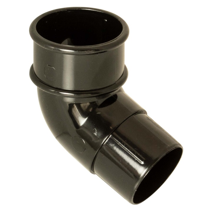 Product image for FloPlast Miniflo Black Round 112.5° Offset Downpipe bend, (Dia)50mm