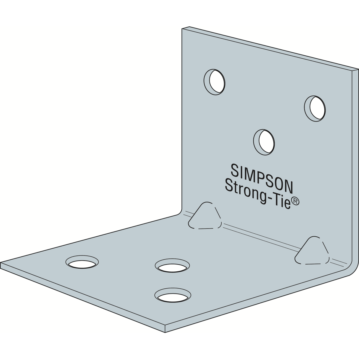 Product image for Simpson Strong-tie Light Reinforced Angle Bracket 70 X 60 X 50 X 2mm