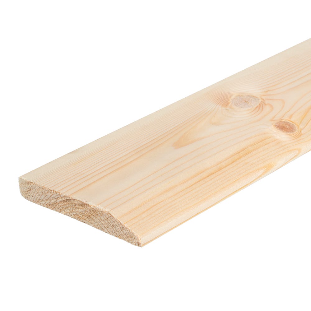 Product image for 19mm x 100mm Softwood Chamfered & Pencil Round Reversible Skirting (Finish 14.5mm x 94mm)