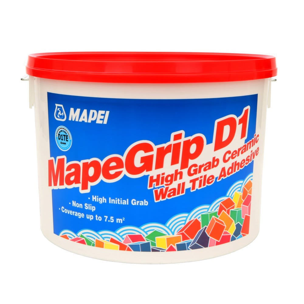 Image of Mapei Mapegrip D1 High Grab Ceramic Wall Tile Adhesive 15Kg