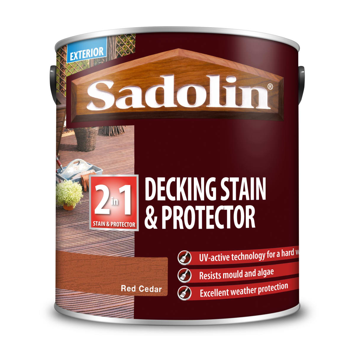 Product image for Sadolin Decking Stain And Protector 2.50 Litres Red Cedar