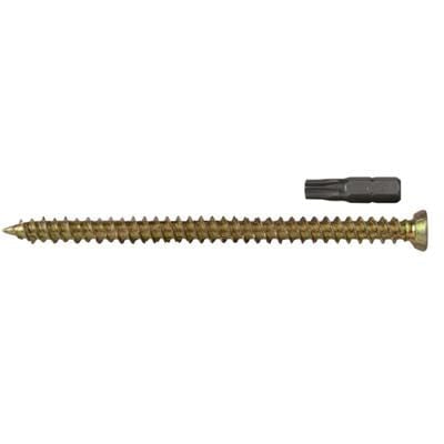 Product image for Forgefix Concrete Frame Screw - Zinc Yellow - 7.5mm x 92mm (Box of 100)