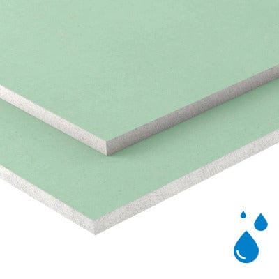 Product image for Moisture Resistant Plasterboard Tapered Edge (2.4m x 1.2m) - All Sizes