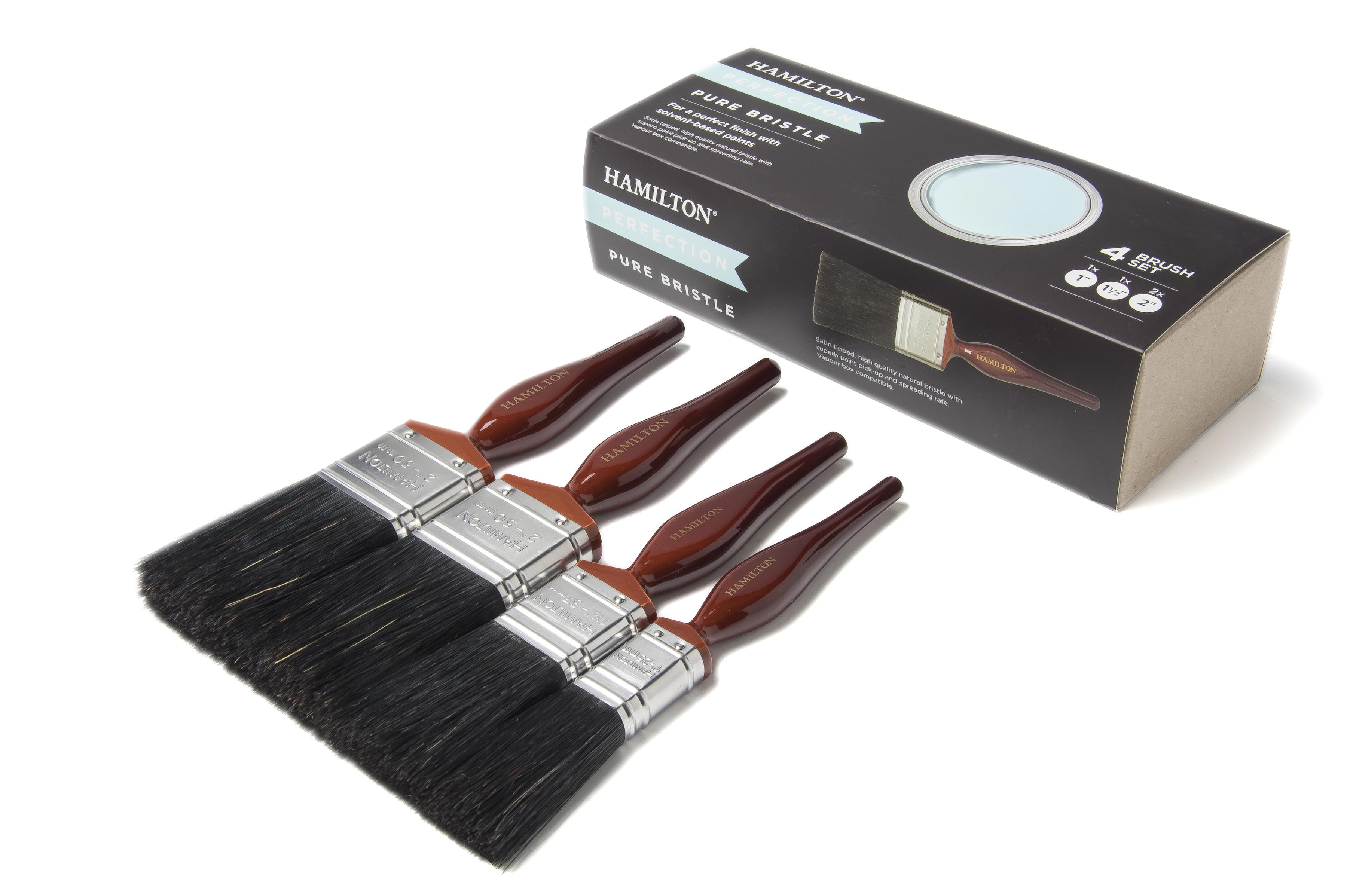 Image of Hamilton Perfection Pure Bristle Brush Pack Of 4