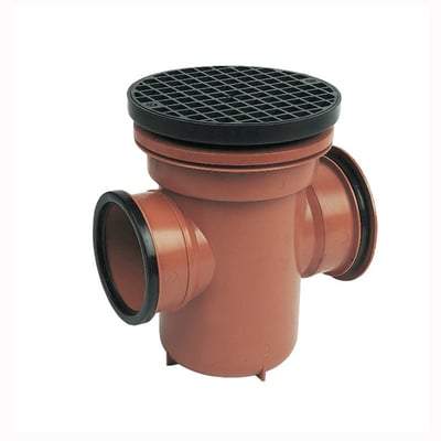Product image for 110mm Back Inlet Bottle Gully Circular Grid