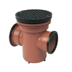 Product image for 110mm Back Inlet Bottle Gully Circular Grid