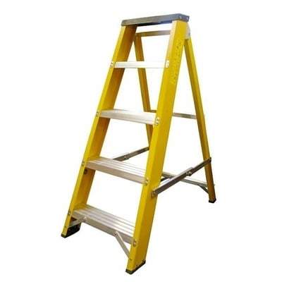 Product image for Lyte Fibreglass Swingback Tread Stepladder - All Sizes