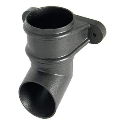 Image of Round Downpipe Shoe with Fixing Lugs - 68mm Cast iron Effect