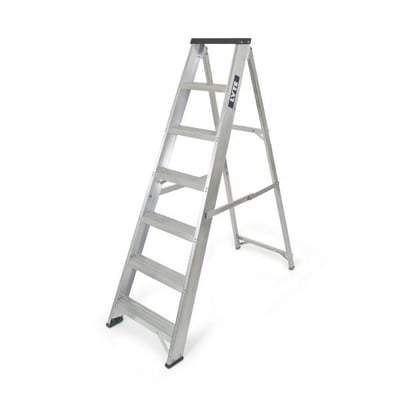 Product image for Lyte Aluminium Swingback Tread Stepladder with Tool Tray - All Sizes