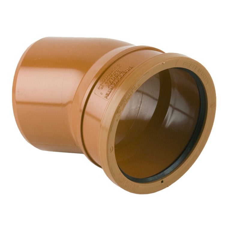 Product image for Brett Martin Underground 22.5 Degree Single Socket Bend x 110mm
