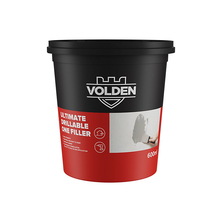 Product image for Volden Ultimate Drillable Light Grey Ready to use Plaster, stone, concrete & wood Patch & filler, 600ml 510g