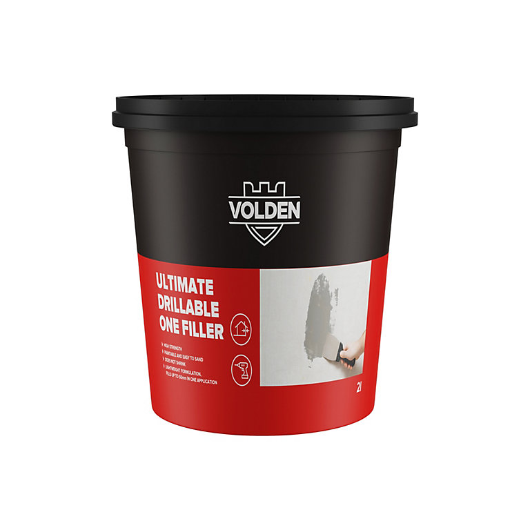 Product image for Volden Filler Light Grey Ready to use Plaster, stone, concrete & wood Patch & filler, 2L 1.68kg