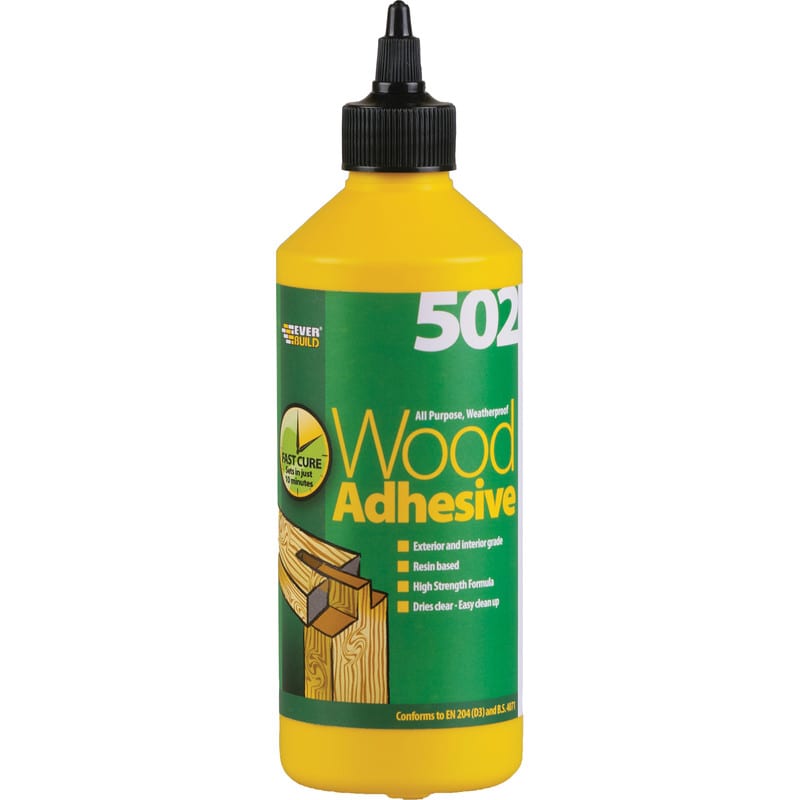 Image of Everbuild 502 Interior &amp; Exterior PVA Wood Glue 500ml