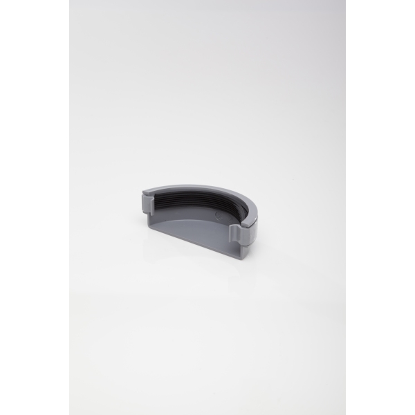 Product image for Half Round External Stop End Grey 112mm