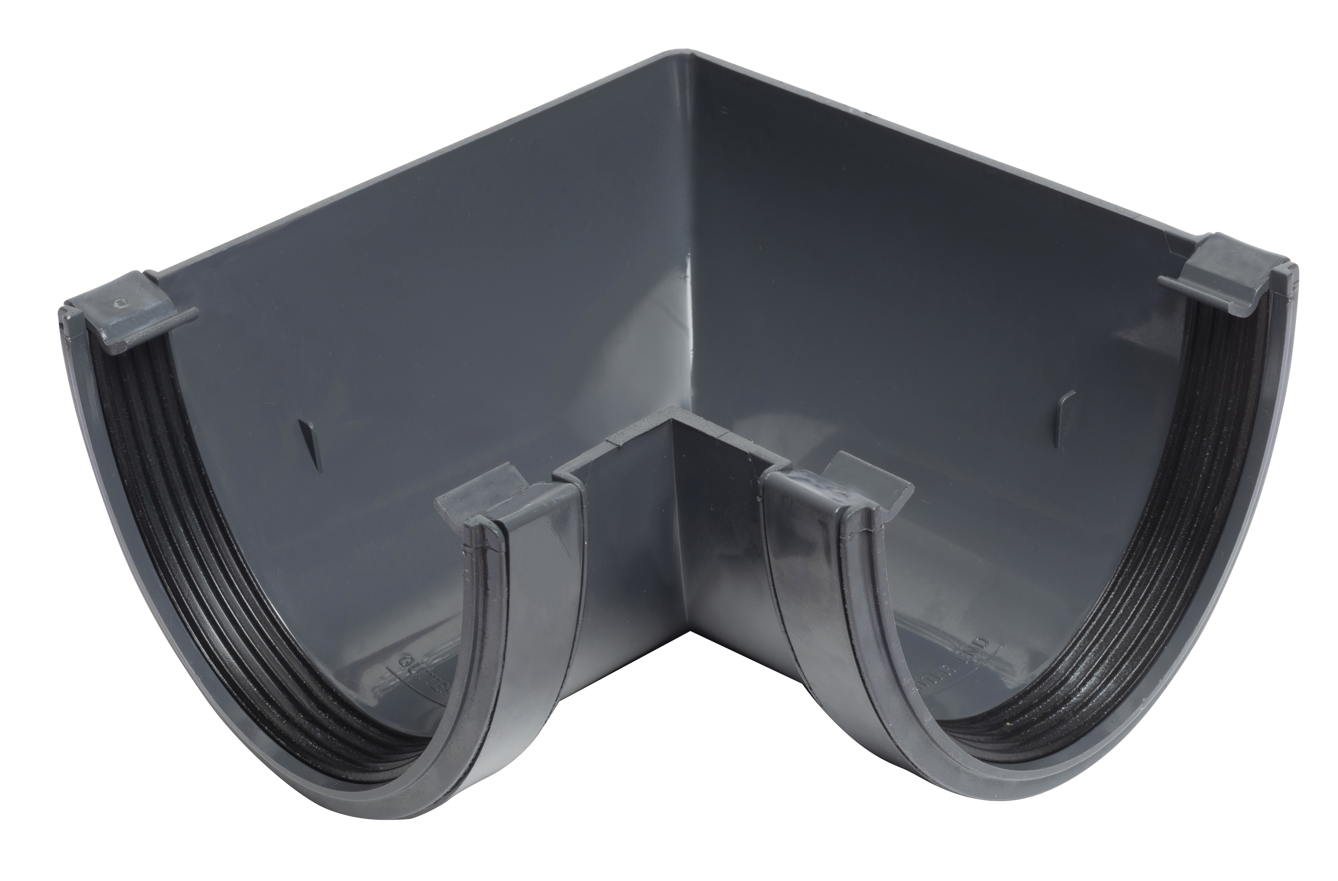 Product image for Wavin Osma Deepline Gutter Angle 90° 113mm Anthracite Grey 9T903AG
