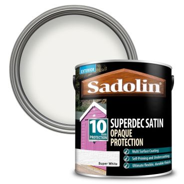 Product image for Sadolin SuperDec Wood Satin Super White 2.5L