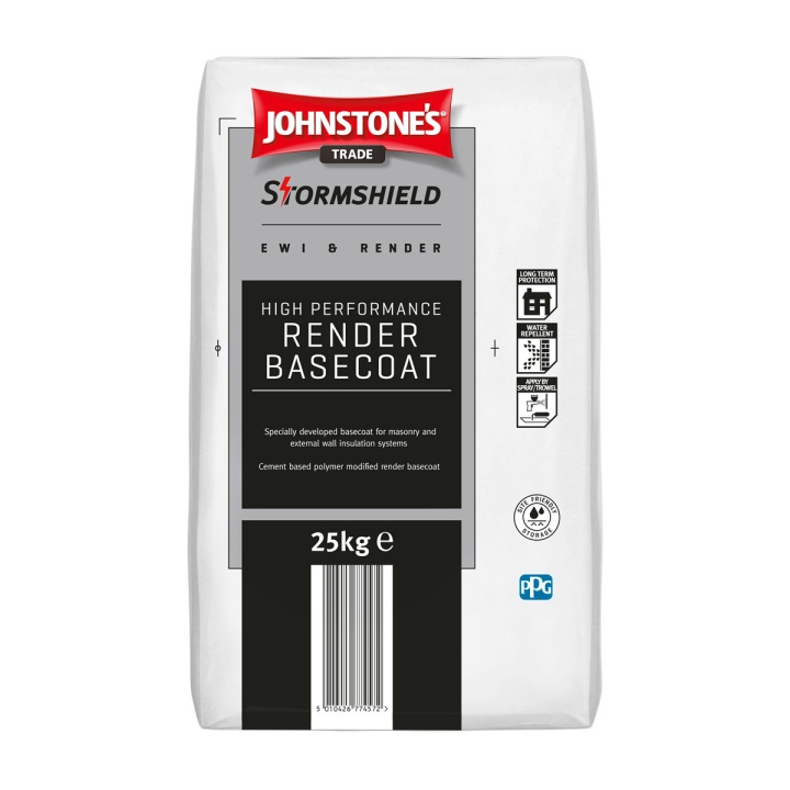 Product image for Johnstone's Trade Stormshield Render Basecoat 25kg