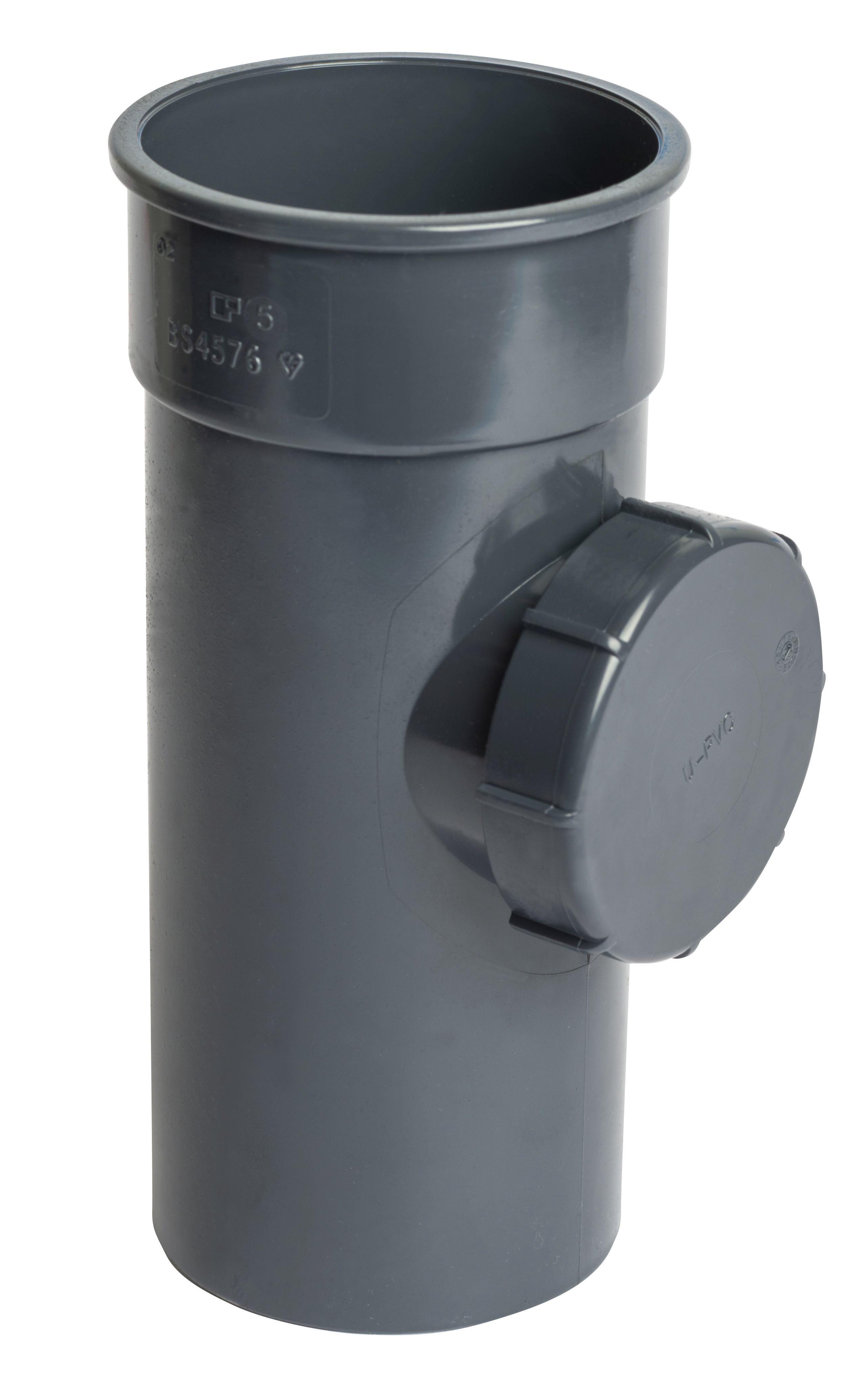 Product image for Wavin Osma Roundline Access Pipe With Screwed Door 68mm Anthracite Grey 0T274AG