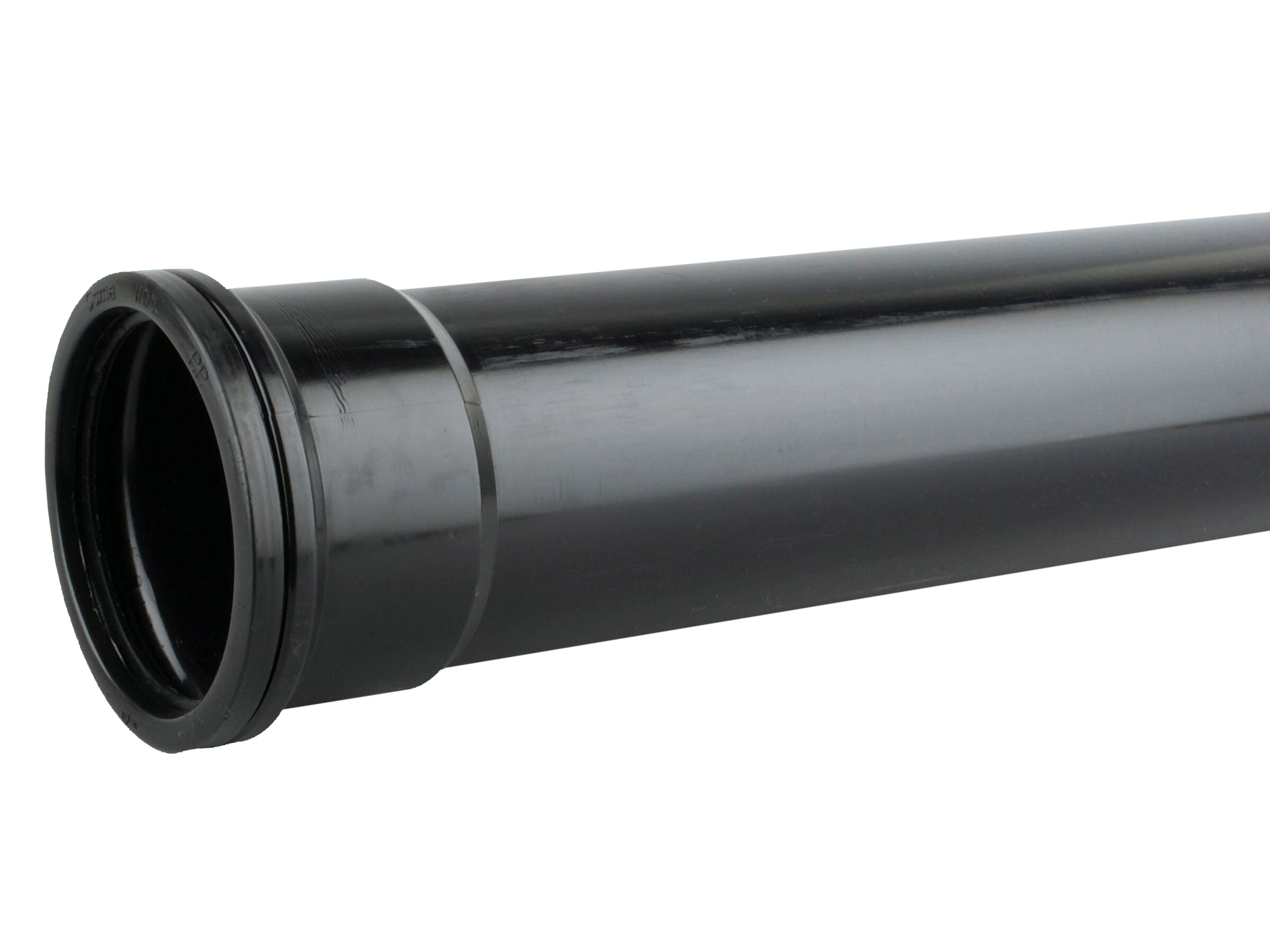 Product image for Wavin Osmasoil S/S Pipe 110mm Black 2m