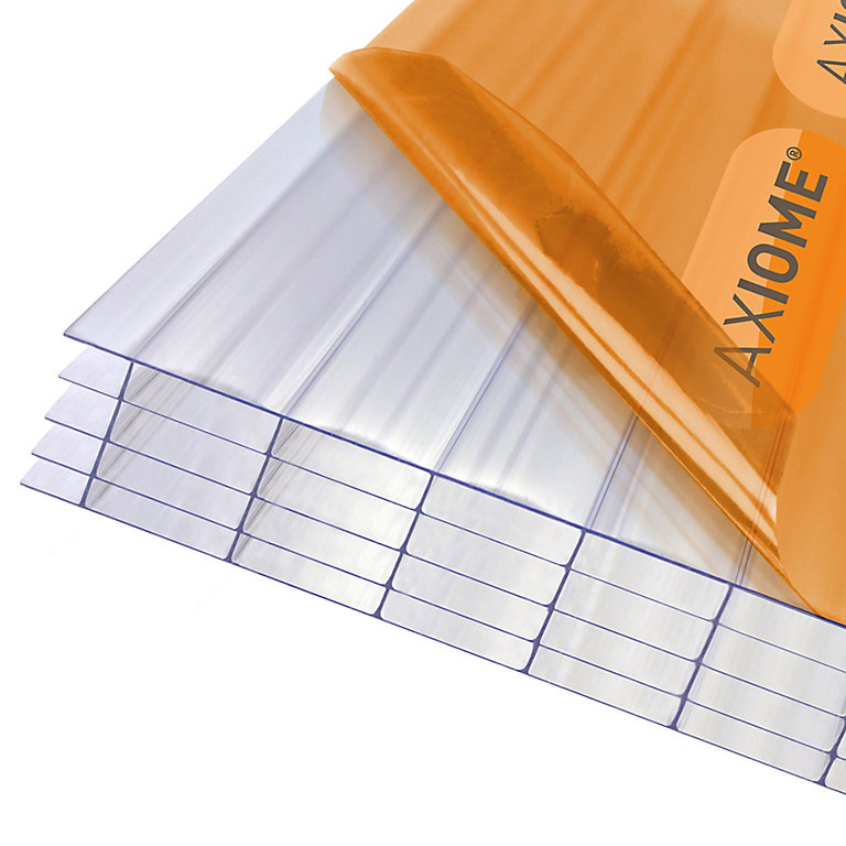 Product image for Axiome Clear Polycarbonate Multiwall Roofing sheet (L)5m (W)1000mm (T)25mm