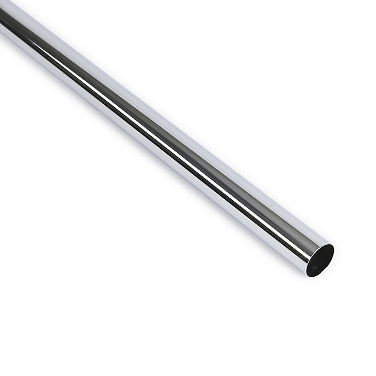 Product image for Colorail Polished Chrome effect Stainless steel Round Tube, (L)2.44m (Dia)25mm