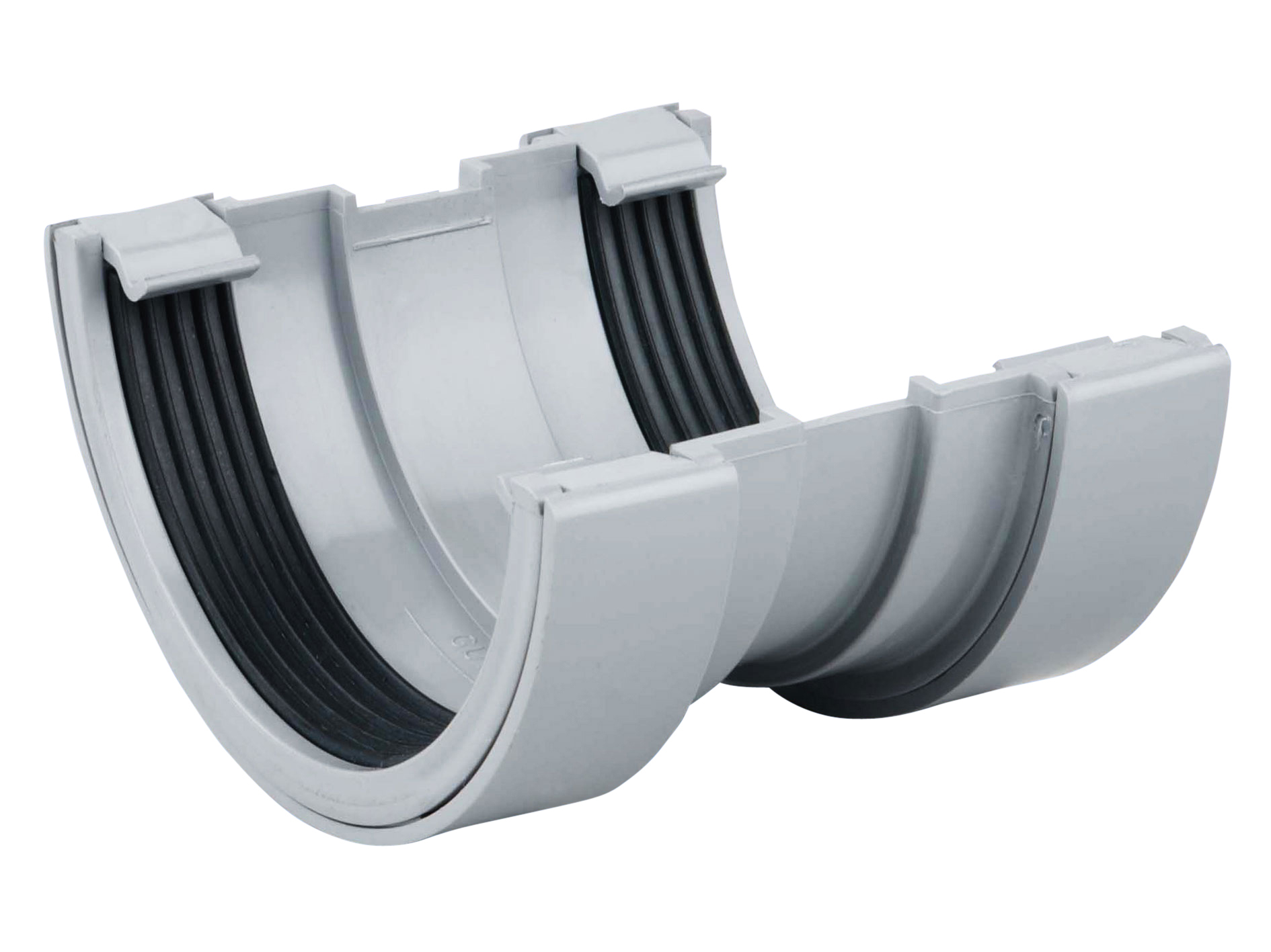 Product image for Wavin Osma Roundline Gutter Union 112mm Grey 0T009G