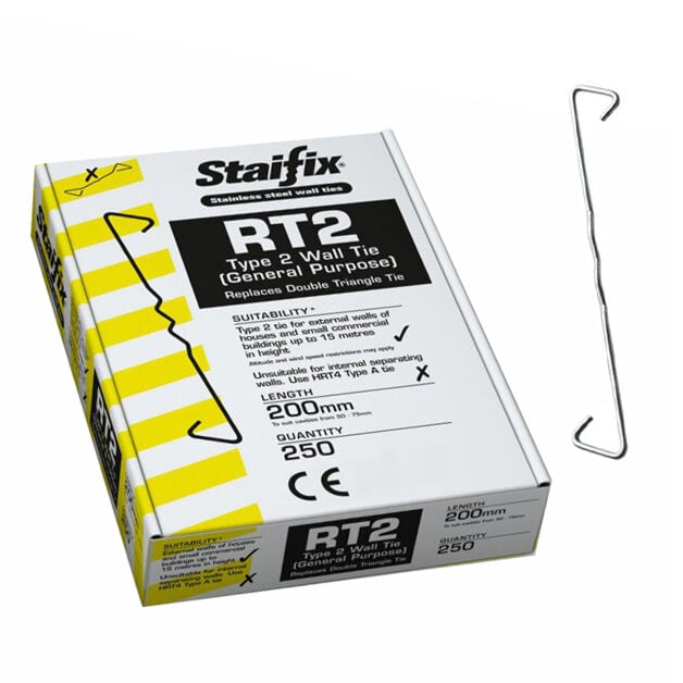 Image of Ancon Staifix RT2 Type 2 General Purpose Wall Tie 200mm (Pack of 250)