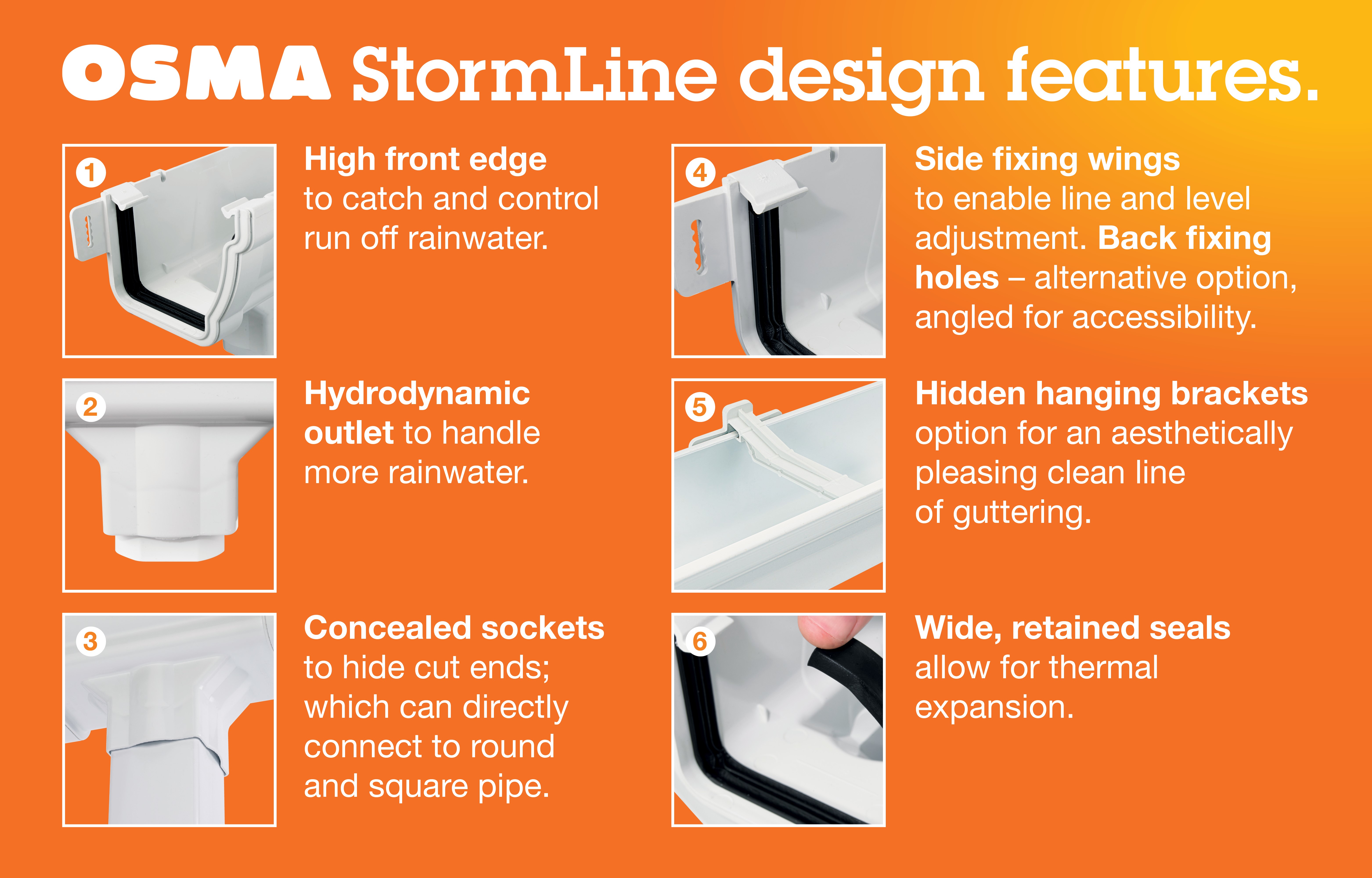 Product image for Osma Stormline 8T851 External Stopend Right-hand 111mm White