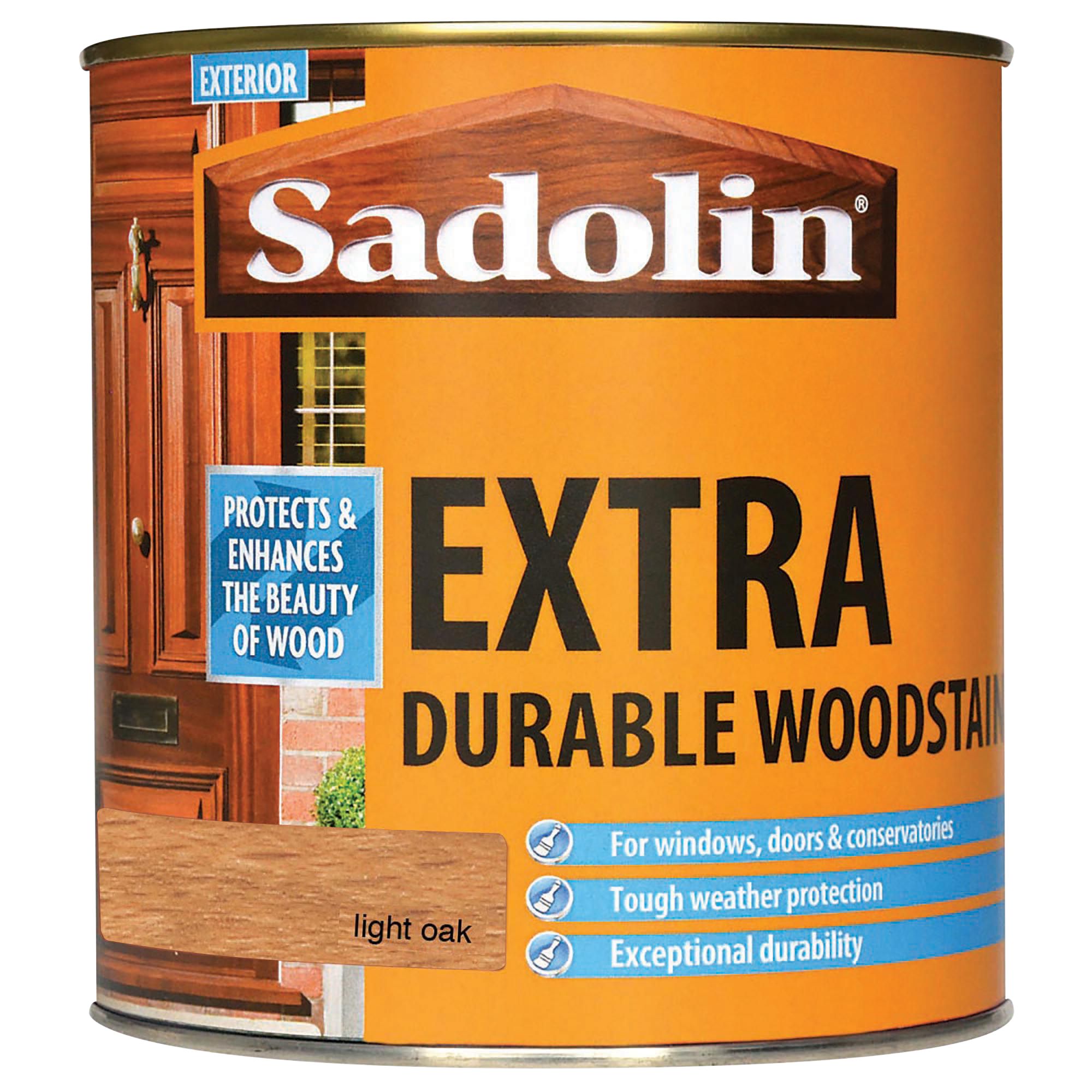 Image of Sadolin Extra Durable Woodstain Light Oak 1L 5028574