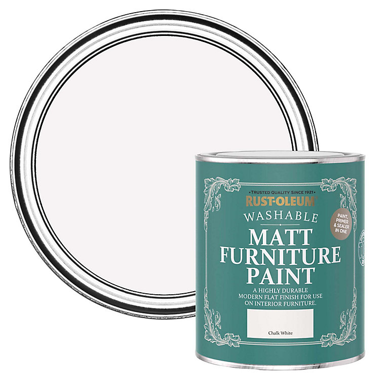 Image of Rust-Oleum Chalk White Matt Multi-room Furniture paint, 750ml