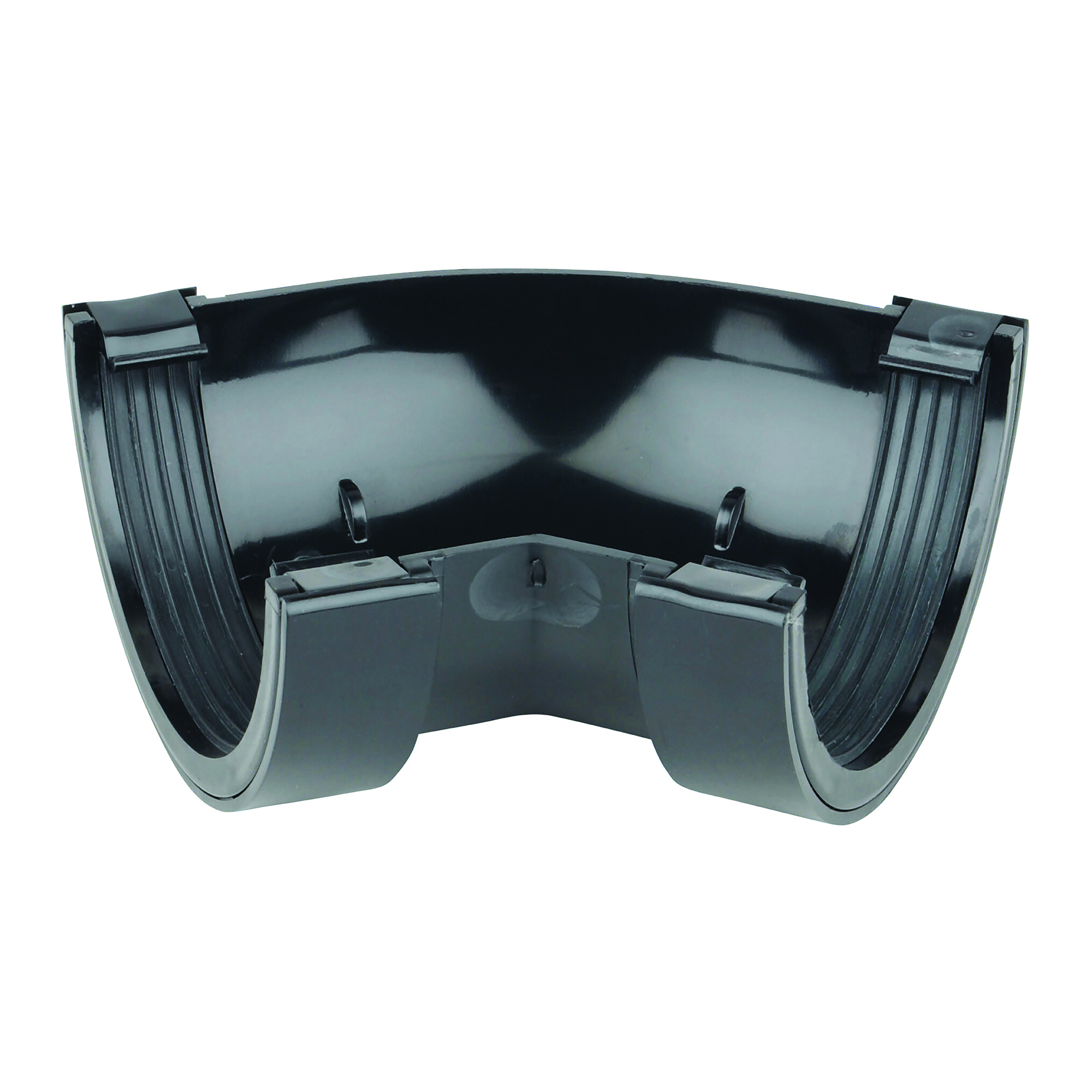 Image of Wavin Osma Roundline Gutter Angle 45° 112mm Black 0T004B