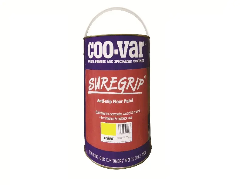 Product image for COO-VAR Suregrip Anti-slip Floor Paint 5L Yellow