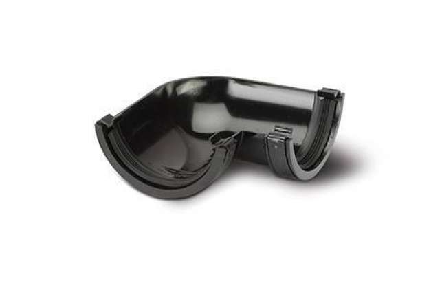 Image of 112mm Half Round Gutter Angle 90 Degree Black