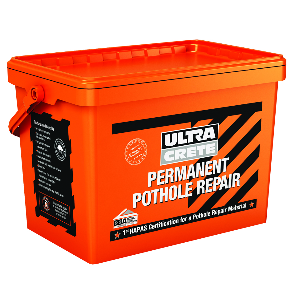 Product image for Ultracrete Permanent Pothole Repair 25kg Tub