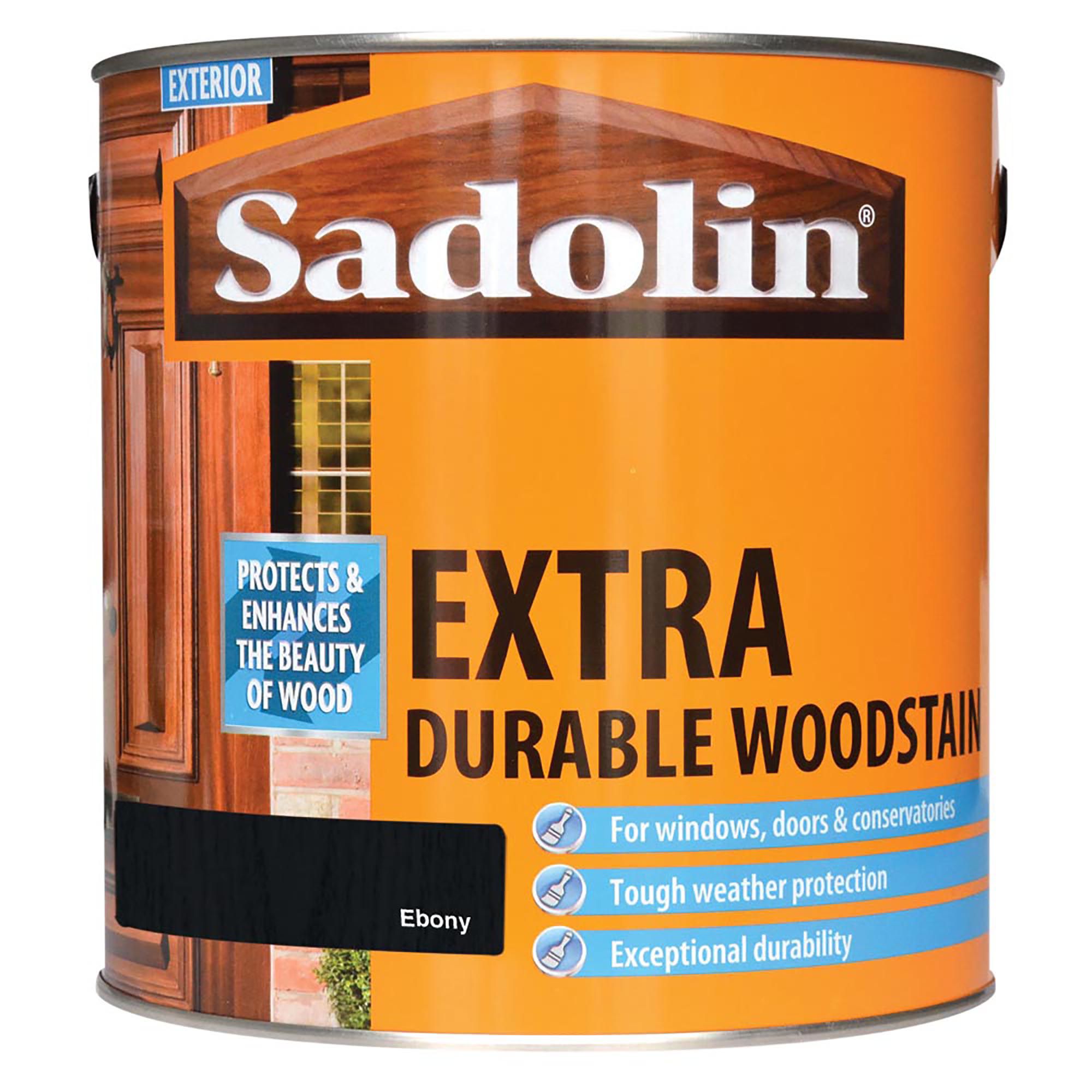 Product image for Sadolin Extra Durable Woodstain Ebony 2.5L