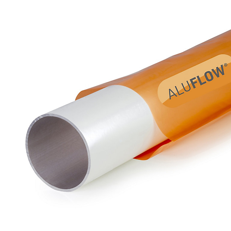 Product image for Aluflow White Round Downpipe (L)2.5m (Dia)68mm