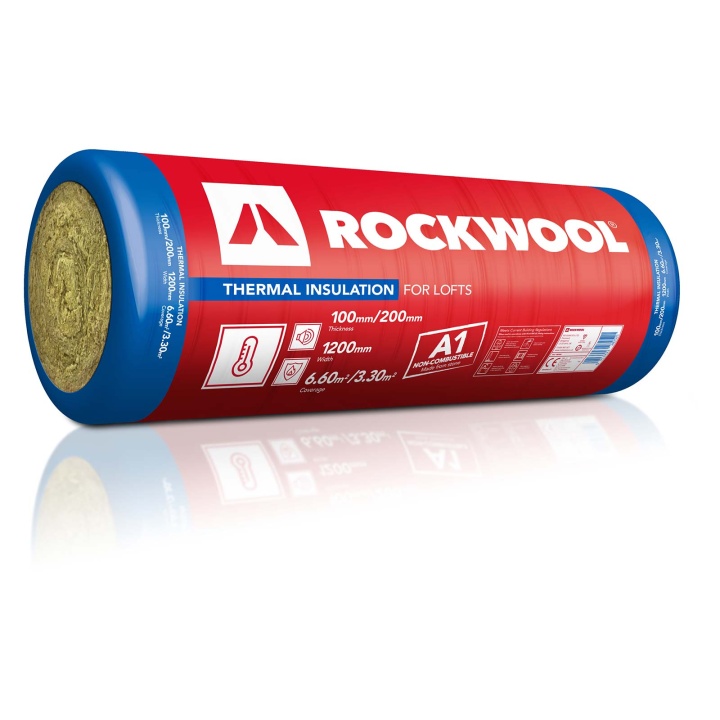 Product image for 100mm Rockwool Thermal Insulation Loft Roll (6.6m²)