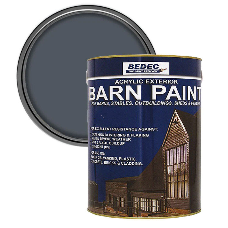 Product image for Bedec Barn Paint Satin Battleship Grey 5ltr