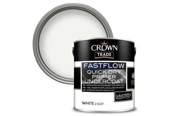 Product image for Crown Trade Fastflow Quick Dry Primer Undercoat White 2.5L