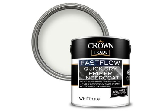 Product image for Crown Trade Fastflow Quick Dry Primer Undercoat White 2.5L