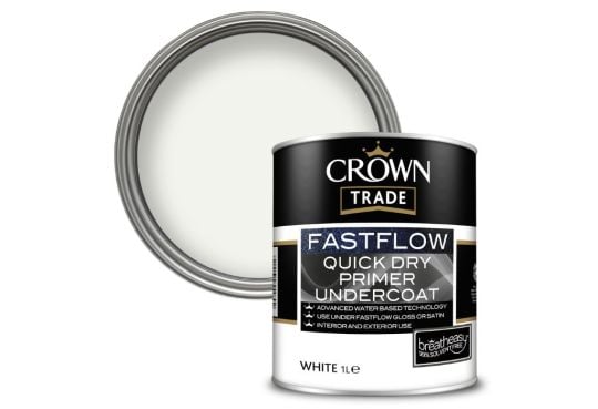 Product image for Crown Trade Fastflow Quick Dry Primer Undercoat White 1L