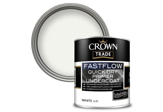 Product image for Crown Trade Fastflow Quick Dry Primer Undercoat White 1L