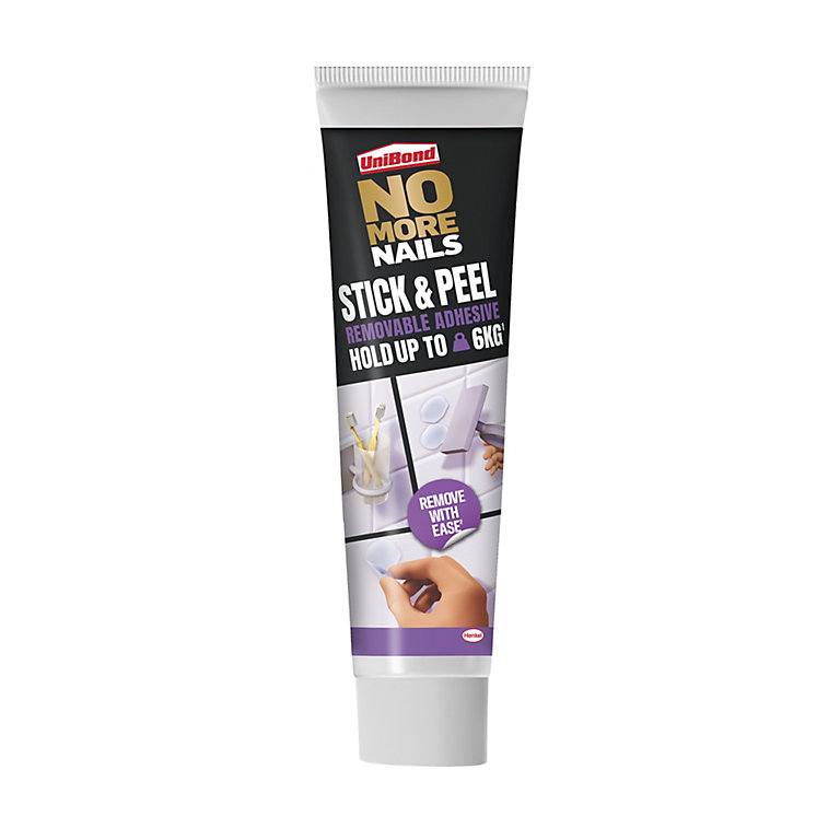 Product image for UniBond No More Nails Stick & Peel Clear Multi-material Fully removable Grab adhesive 44g
