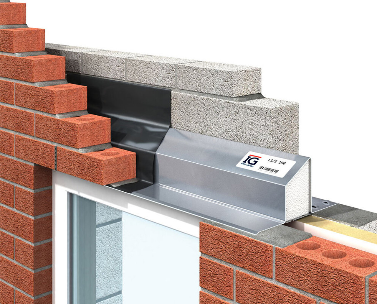 Product image for IG Lintels Cavity Wall Steel Lintel Standard Load L1/S100 4800mm