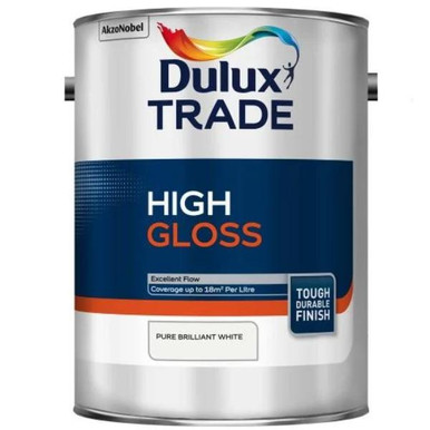 Product image for Dulux Trade High Gloss Paint 5L White