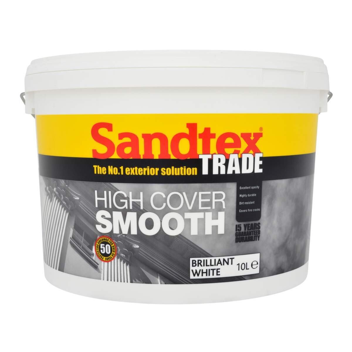 Product image for Sandtex Trade High Cover Smooth 10L Brilliant White
