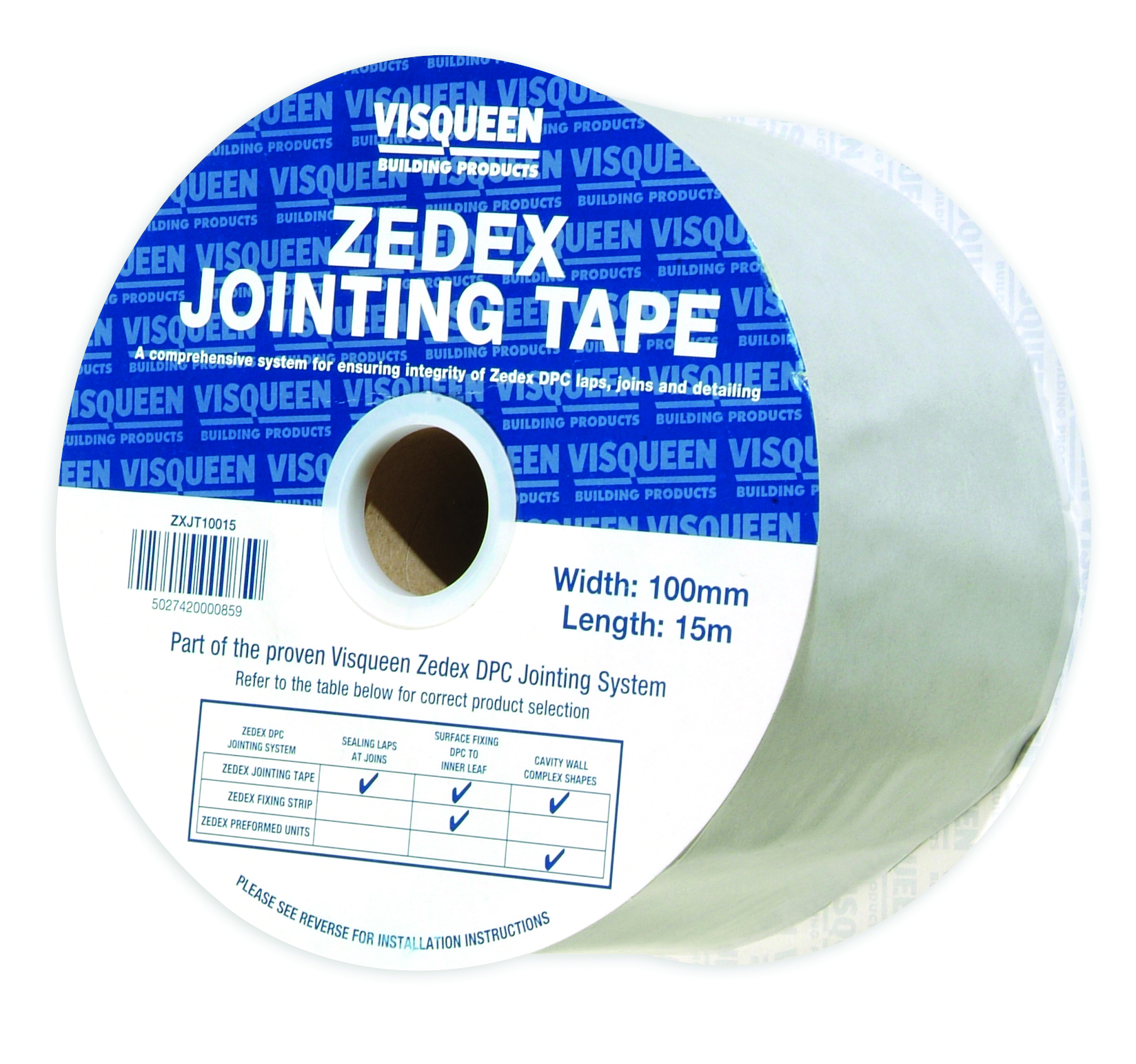 Image of Visqueen Zedex Dpc Joint Tape 100mm X 15m