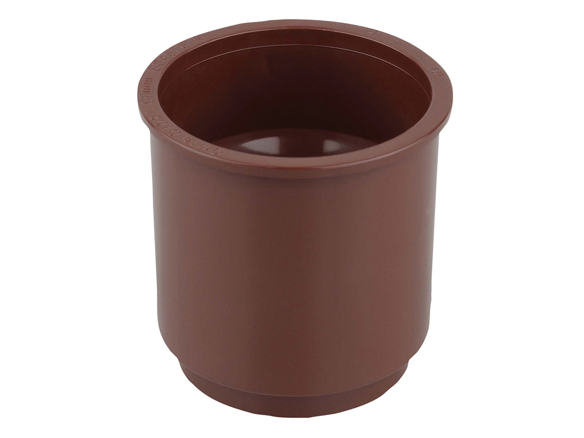 Product image for Osma Roundline 0T024 Pipe Connector 68mm Brown
